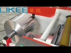 semi-automatic kitchen aluminum foil roll rewinding machine with two rewinding shaft
