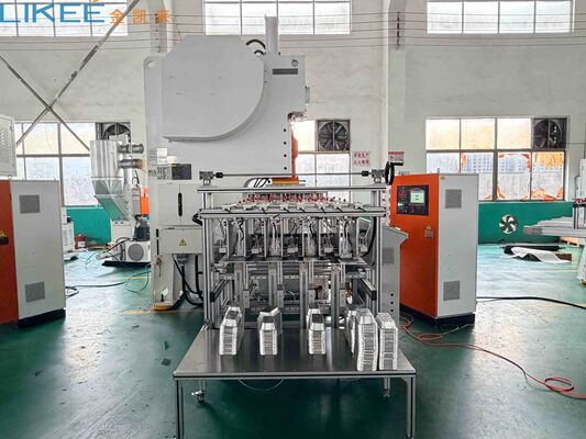 Mua Máy chứa thực phẩm nhôm dùng một lần với khuôn 3 lỗ và 35-70 nhịp mỗi phút trong cấu trúc khung C sản xuất trực tuyến