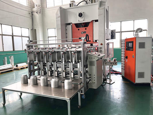 Máy sản xuất khay nhôm lá 130 tấn 5 đường 6 khoang
